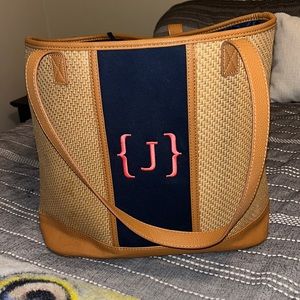 Thirty one embroidered large shoulder bag/ beach bag.